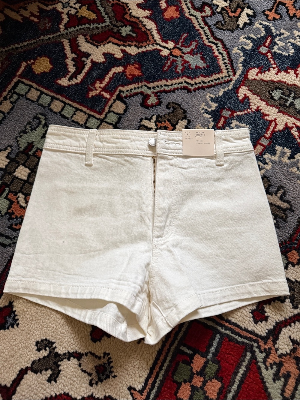 White High-Rise Cotton Shorts - Universal Thread